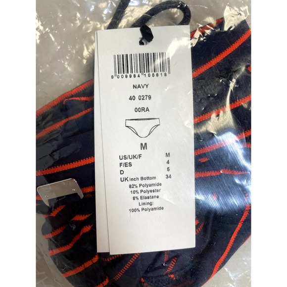HOM BEACHWEAR NEW Venezuela Swim Briefs Swimming Trunks Stripe Navy M - Picture 4 of 5